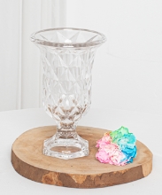 Ly thủy tinh họa tiết 18cm