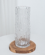 Bình thủy tinh trong suốt trụ kẻ sọc 30.5cm