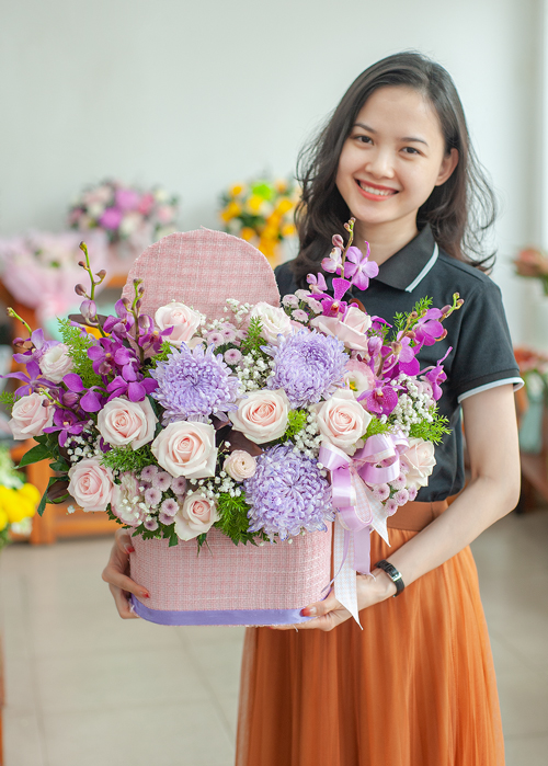 Flower boxes Tím nhớ, flowers shop online