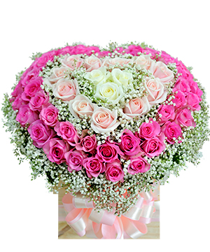 Flower Boxes Love Heart, Flowers Shop Online