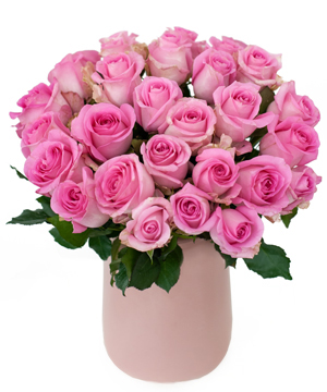 Flowers In Vase Magenta Roses (25), Flowers Shop Online