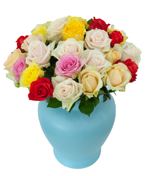 Deal Of The Week Mixed Color Roses Vase (30) Cửa Hàng Hoa Tươi